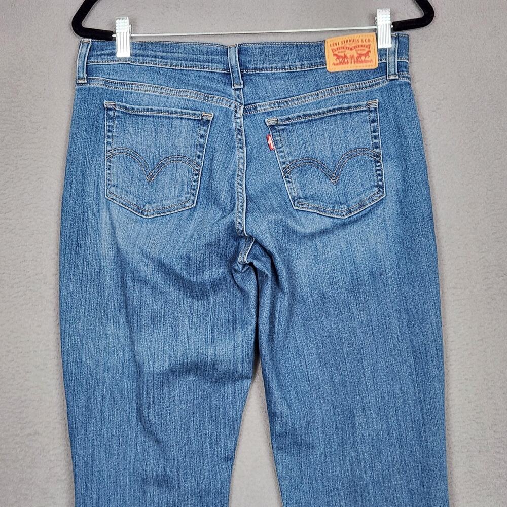 Levis Jeans Womens 29 Blue Mid Rise Straight Crop Stretch Denim Measure 33X25 - Picture 8 of 16